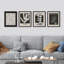 «Mid-Century Plants Nature» noir et blanc, impression encadrée sur papier, 4 pièces-97770728-97770729