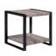 Table de bout contemporaine 1pc avec tablette de rangement, finition brun rustique pour un décor de salon moderne