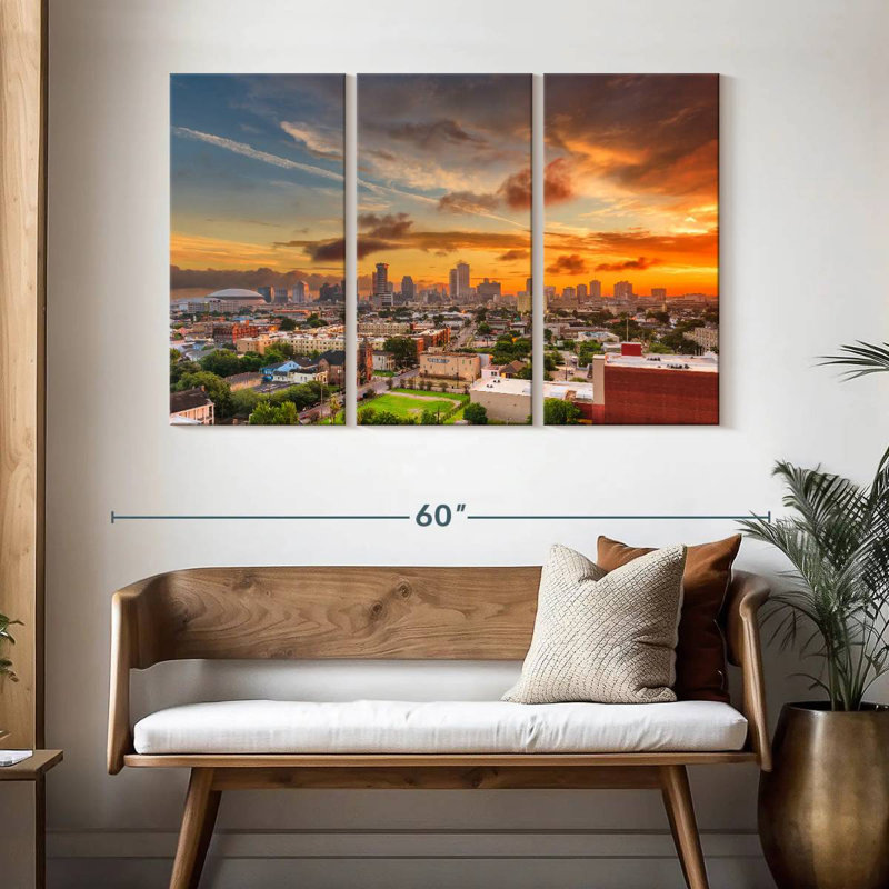 Siréci, Nouvelle-Orléans, coucher de soleil, H 32 po x l 50 po