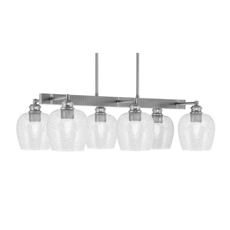 Edge 6 Light Bar Shown With 6" Bubble Glass, Brushed Nickel, Smoke