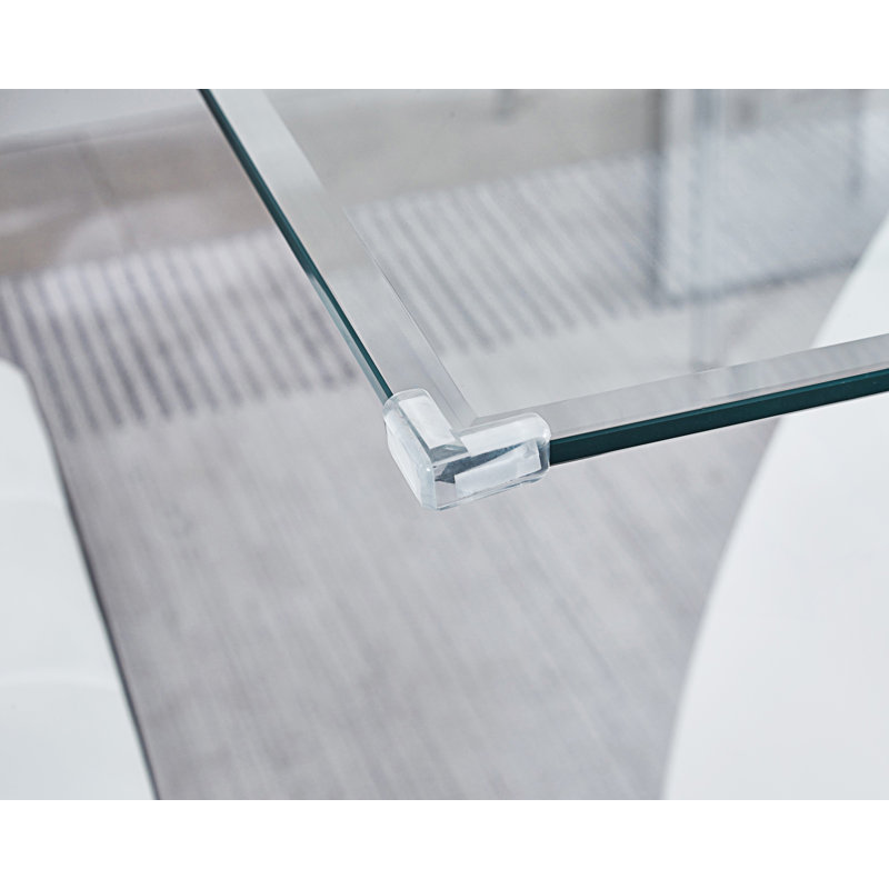 Table de salle à manger élégante, table de salle à manger de luxe avec plateau en verre