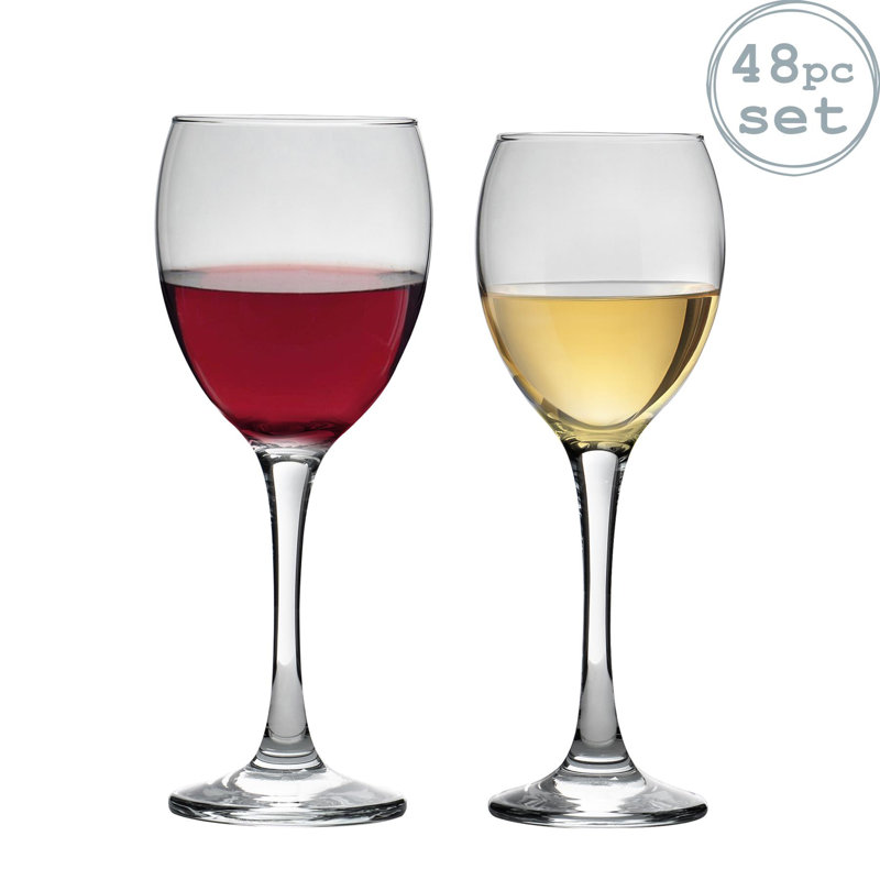 Argon Tableware - Classic Wine Glasses Set - 340/245ml - Clear, 48
