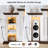 Yazlen 72'' W Media Console with Outlet, LED TV Stand for 80 Inch TV, Entertainment Centre For Living Room， White Brown  -604223650