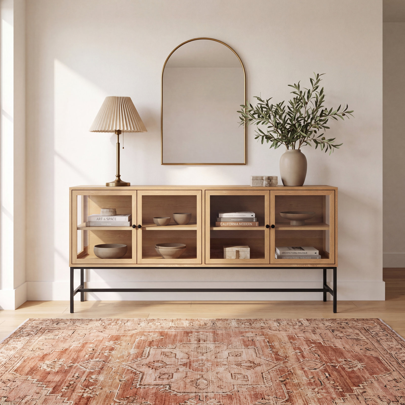 Warner Mango Sideboard, Black/Light Brown