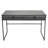 Spectrum 2-Drawer Solid Mango Wood Desk In Smoke Grey Finish W/ Gun Metal Finished Legs