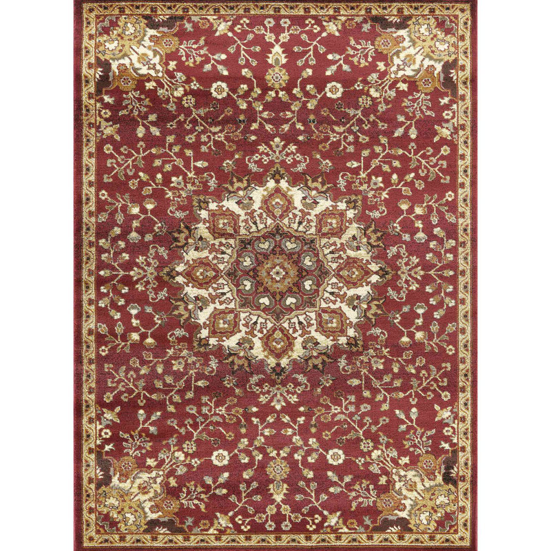 Tapis classique, Rectangulaire 7 pi 10 po x 10 pi 3 po, Rouge