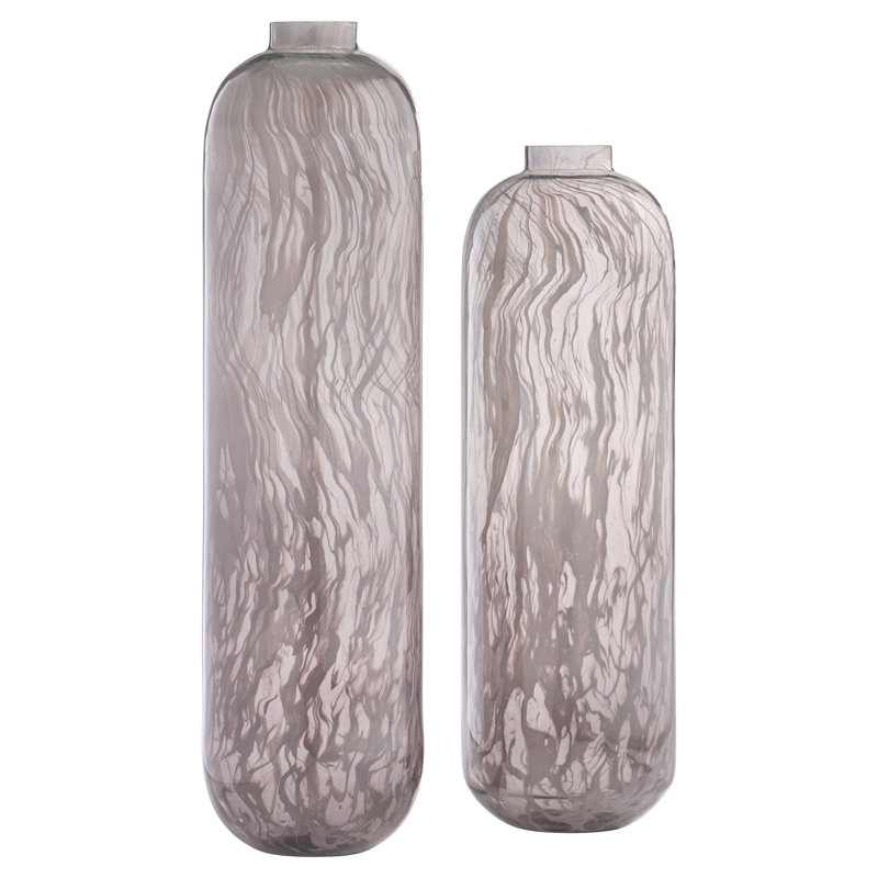 Billow Handmade Glass Table Vase, 24.75" H x 8" W x 8" D