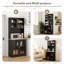 Armoire autoportante, armoire de rangement pour garde-manger avec portes en verre et tablettes réglables pour la salle à manger-671323100