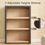 Bibliothèque Ann en bois à 3 niveaux, 121 cm (H) x 79 cm (L), brun/naturel-364607480