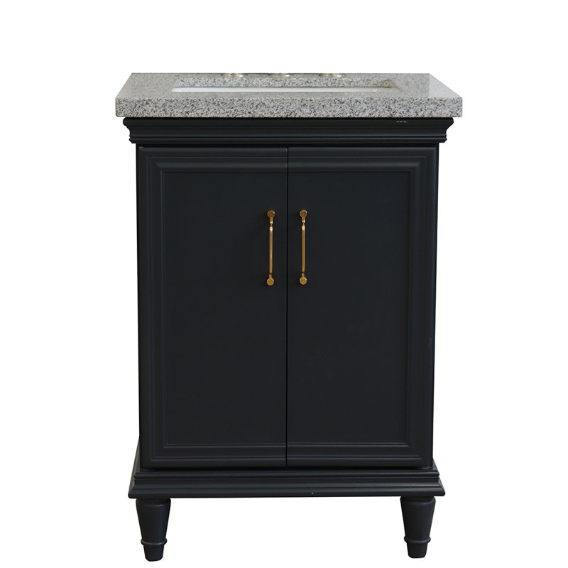 Ensemble de meuble-lavabo simple 25 po Ilfracombe, Gris foncé, Granite