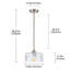 Luminaire suspendu pour îlot de cuisine 1 lumière Modern, abat-jour en verre martelé de 9,05 W, lumière réglable à hauteur réglable E26 pour la salle à manger, la chambre à coucher et le vestibule-129912745