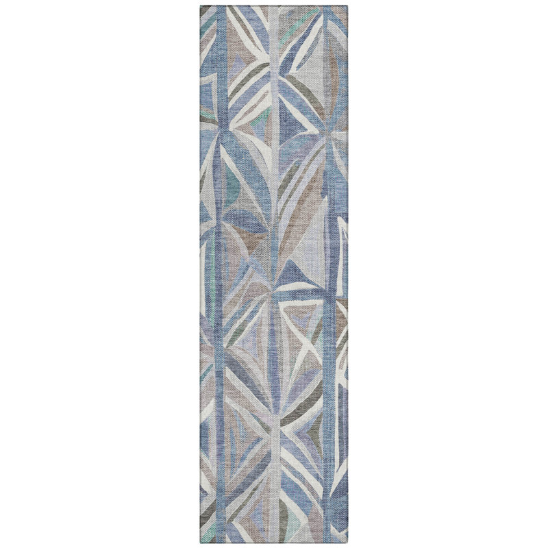 Machine Washable Indoor/Outdoor Layton ACN2253 Geometric Rug, Runner 2'3" x 7'6"