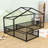 Twin &Twin Metal House-Style Montessori Bed With Guardrails-1860158140