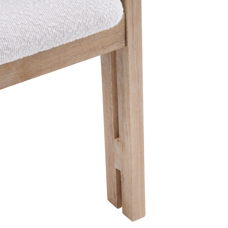 Chaise en bois massif Chatwin avec siège rembourré (table non incluse), 6, Naturel