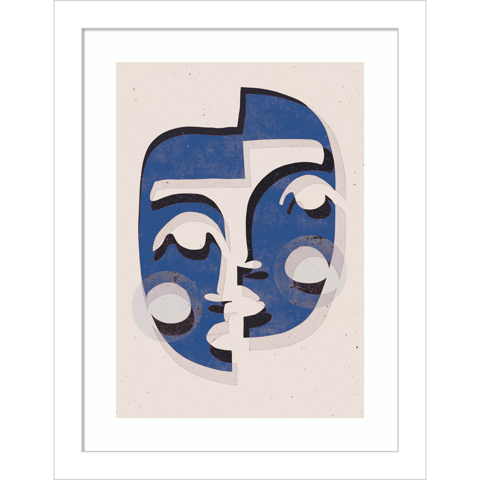 Galya "The Blue Mask" Print by Treechild, White, 13" H x 10" W