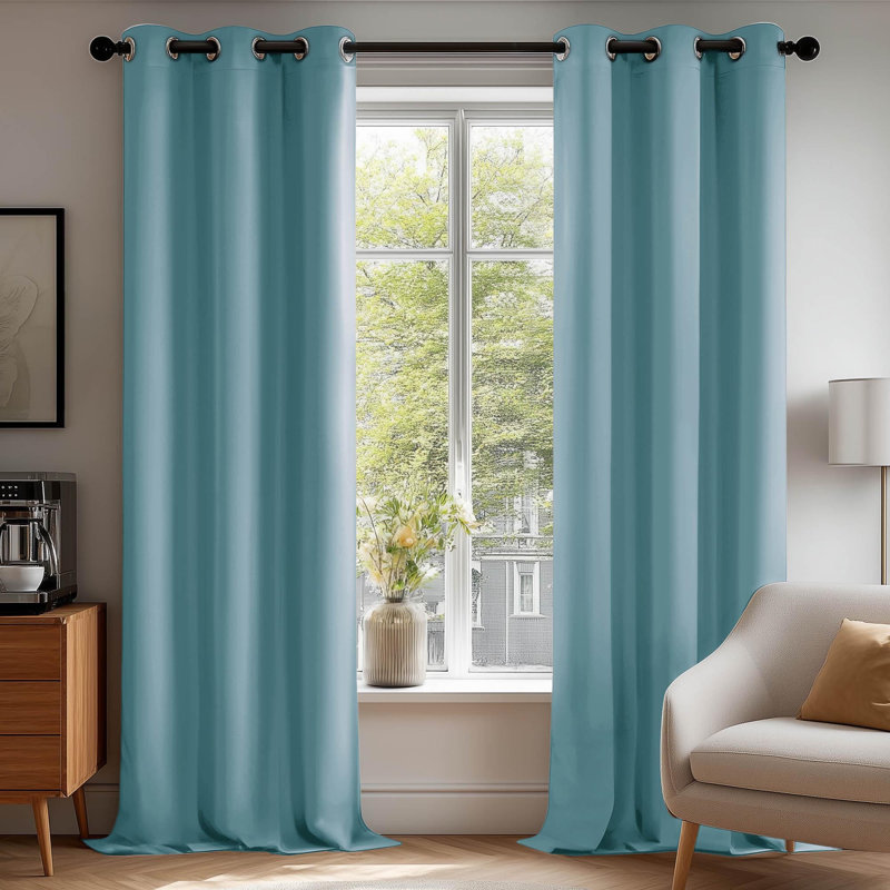 Lompoc Room Darkening Grommet Curtain Panels, 42" W x 95" L, Dry Rose
