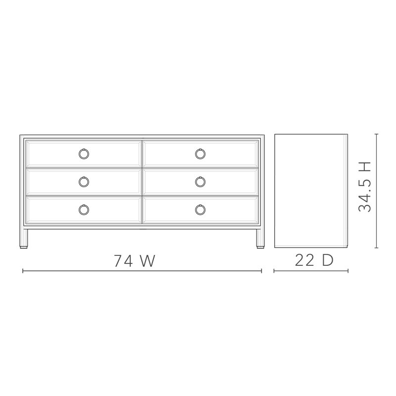 Wesley 6 - Drawer Dresser