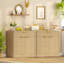 Buffet cannelé avec rangement, table basse et bar à vin avec tablette réglable pour le salon, la cuisine et le naturel
