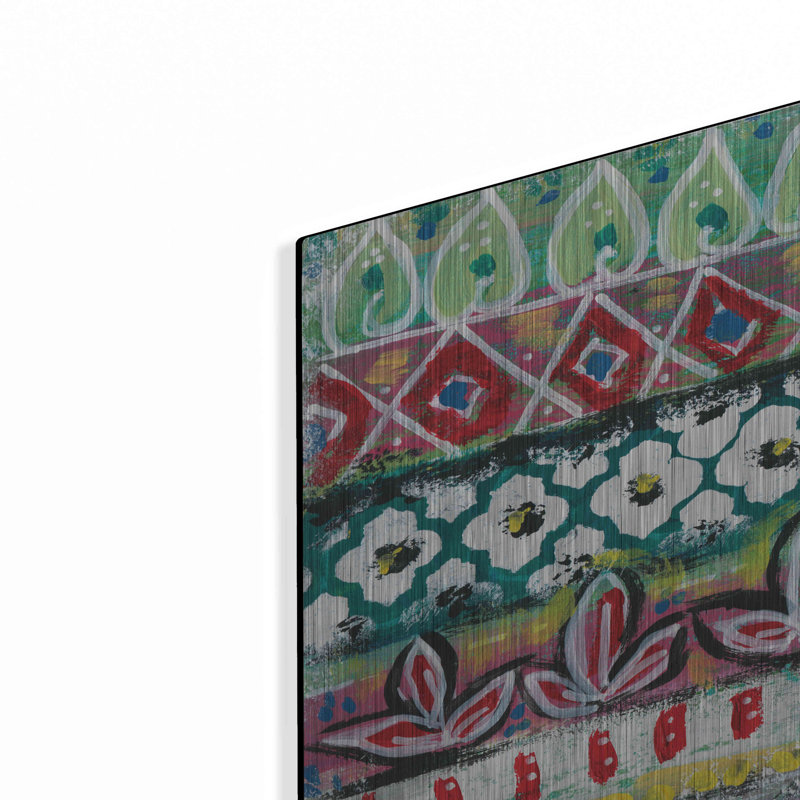 «Dakota Fields», «Pattern Peinture II» par Linda Woods, art mural en métal, H 16 po x l 12 po