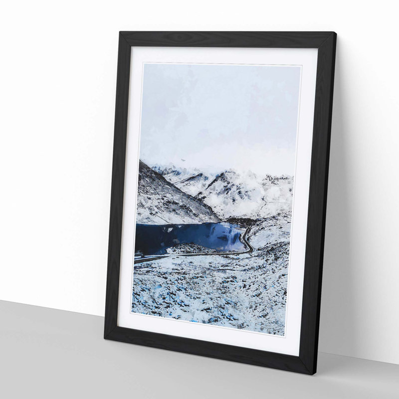 Tryfan Mountain in Snowdonia Wales - Picture Frame Graphic Art Print, 60cm H x 40cm W x 2cm D, Black