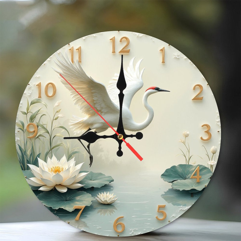 Horloge murale Elegant Crane