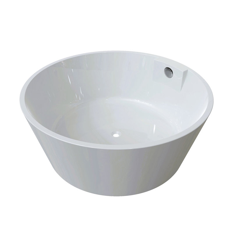 Baignoire ronde autoportante en acrylique - blanc brillant - 57 po de diamètre