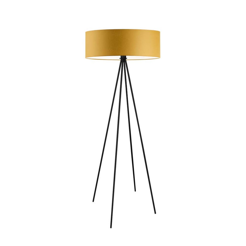 Arnesha 157cm Traditional Floor Lamp, Mustard, Black