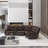 Culbreth 5-Piece Modern Fancy Faux Leather Power And Manual Reclining Sectional With Wide Back And Console