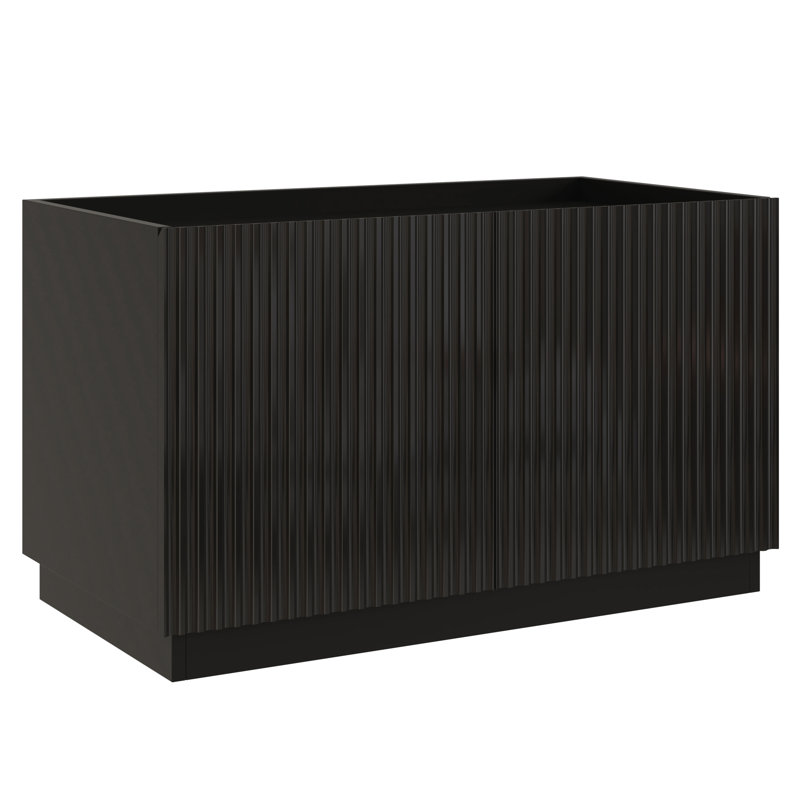 2 Pack 30" Wide Stackable Fluted Wooden Storage Bin, Modular Storage Cabinet with Smooth-Glide Drawers & Soft Close Doors