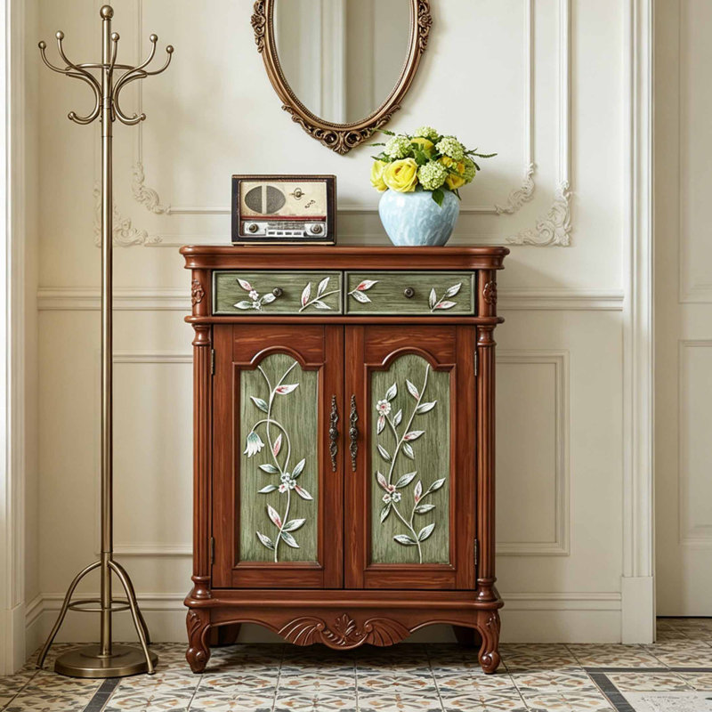 American style retro storage shoe cabinet, 43.31"H x  33.86"W x  14.96"D