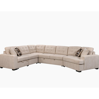 Ommie Upholstered U-Shaped Sectional Left Hand Facing