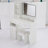 41" Large Size Left Drawer Desktop Vanity Table+Cushioned Stool, Extra Large Touch Control LED Mirror, 3-Color Switch, Multi Layer High Capacity Storage Fashionable Dresser, Suitable For Large Space-1881512361