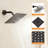 Faucet Modern Shower Faucet, Tub And Shower Trim Kit With Single-Spray Touch-Clean Black Shower Square Head (Valve Not Included)-122461328
