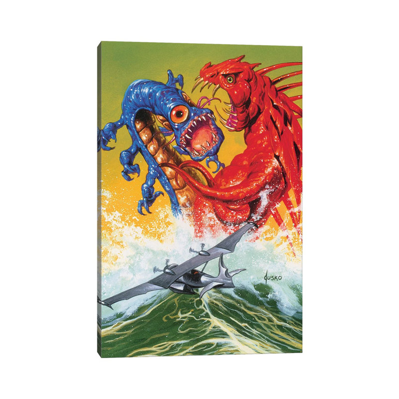 «Sea Beasts» par Joe Jusko - impression sur toile tendue, H 18 po x l 12 po x 1,5 po