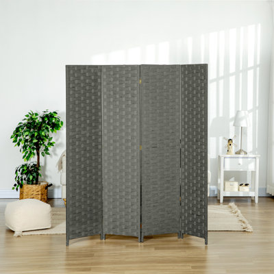 159.5cm W x 169.5cm H 4 - Panel Solid Wood Folding Room Divider