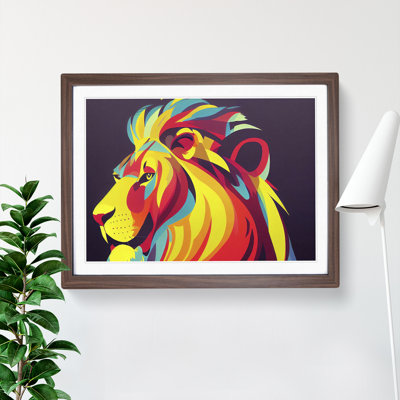 Lion Pop 1 Piece Single Picture Frame Wall Art