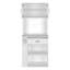 Armoire à double porte Pantol Folbert, trois tablettes latérales, finition blanche