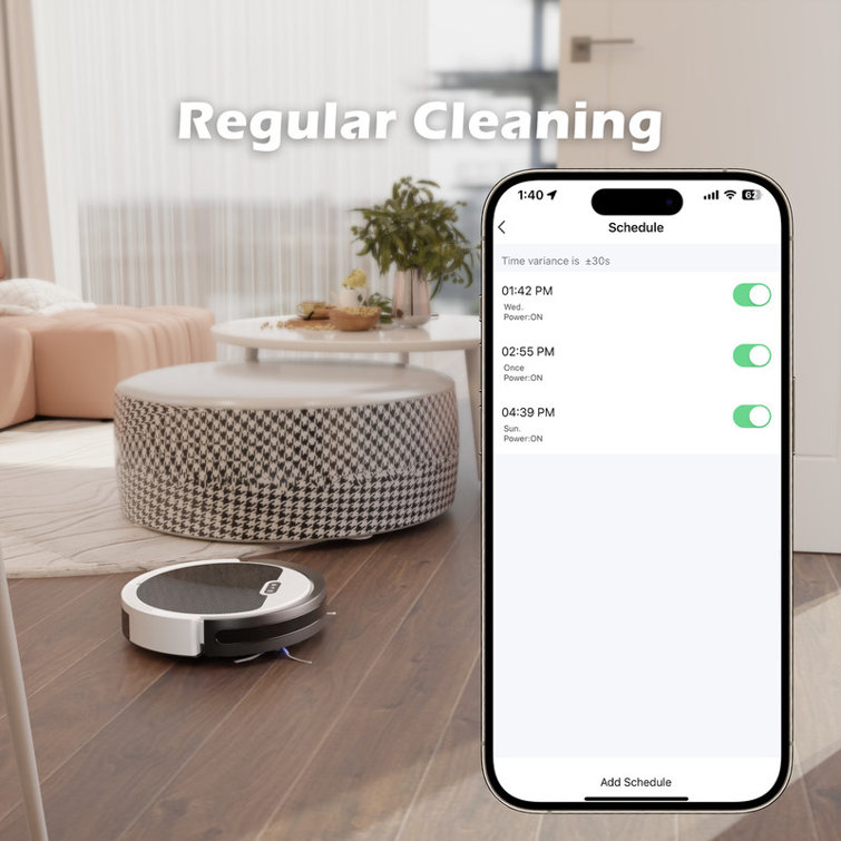 4000pa Max Power Suction Robot Vacuum and Mop Combo - Wi-Fi App and Voice Control, 2-in-1 Cleaning, Scheduled Tasks, Automatic Recharge, Pet Hair and Low Carpet Friendly, Advanced Navigation, Quiet Operation