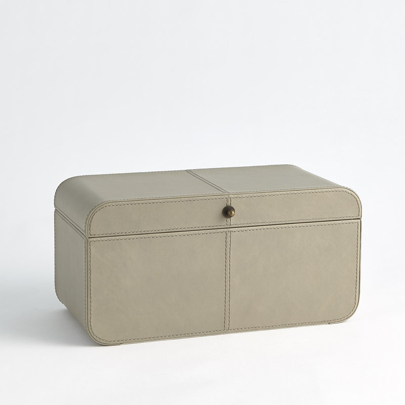 Curved Corner Box-Light Grey-Sm, Gray, 6.75" H x 13.75" W x 6.75" D