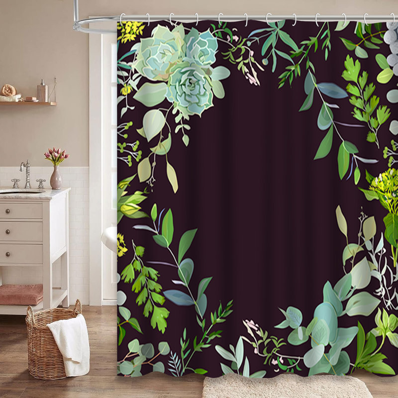 Rideau de douche carré à 12 crochets, L 72 po x l 72 po