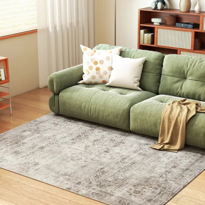 Machine Washable Area Rug, Non-slip Traditional Floor Carpet For Living Room, Bedroom, Light Mixed-brown, Rectangle 4' x 6'