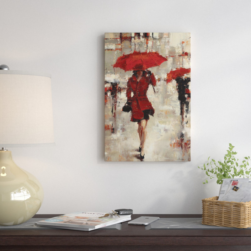 « paris invitation », peinture sur toile tendue encadrée, Pas de tapis, Toile avec cadre noir, H 60 po x l 40 po x P 1,5 po