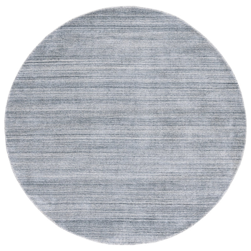 Fabian Hand-Woven Flatweave Ash Area Rug, Round 6'