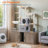 47.2" Cat Tree with Dual Litter Box Enclosure, Double litter box enclosure furniture,  hidden litter box, Cat tower with litter box enclosure