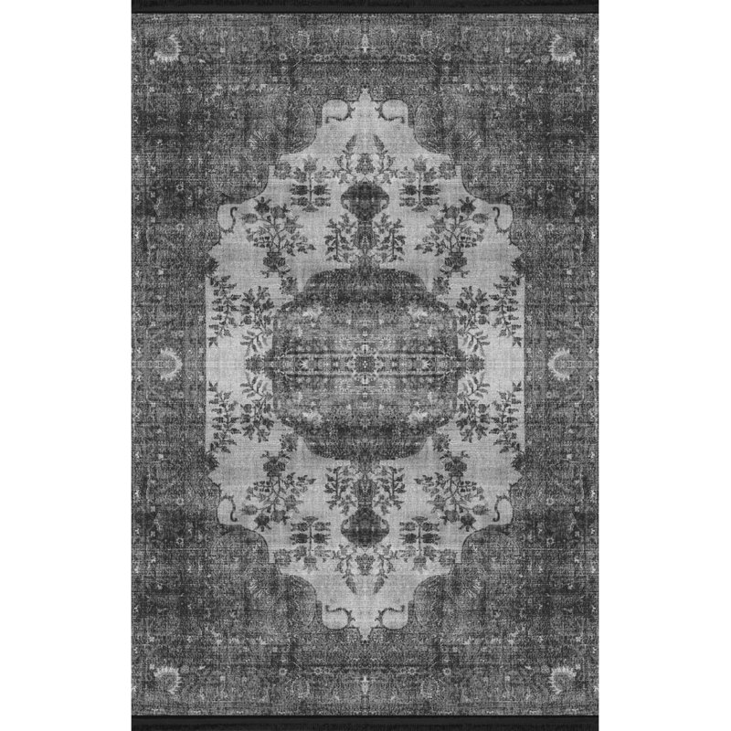 Jeddie Performance Washable Oriental Indoor / Outdoor Rug, Rectangle 4'8" x 6'7"