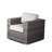 2 Seating With Cushions - Outdoor Furniture. Includes 2 Deep-Seating Club Chairs, Coffee Table Glass Top. Aluminum Frame Wrapped In . Cushions, Foam-Filled For Comfort. Water-, Weather-. 28"D Table,
