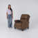 34.6" Wide Classic and Overstuffed Soft Pushback Recliner with Rivet