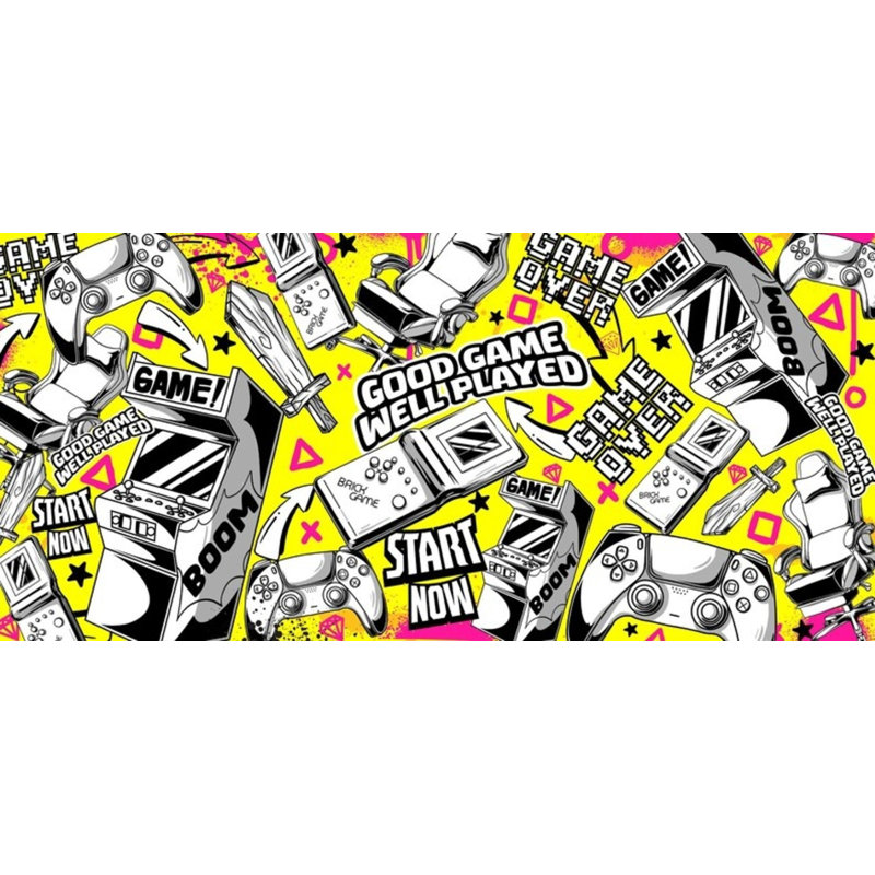 Papier peint console de jeu Gaming Graffiti, L 108 po x l 96 po