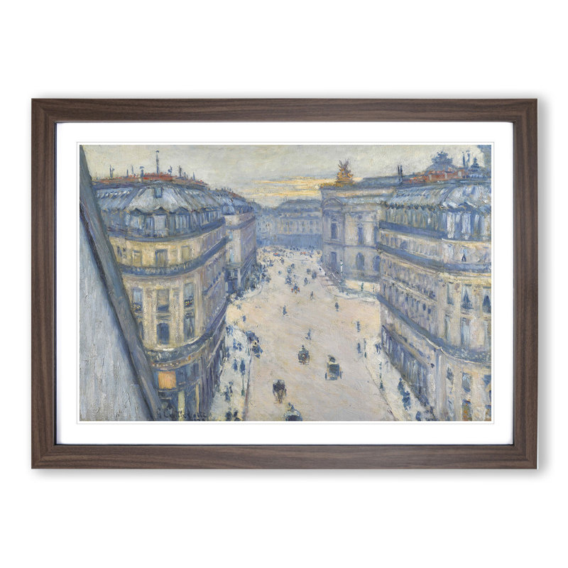 La Rue Halevy by Gustave Caillebotte - Framed Print, Walnut Framed, 48cm H x 65cm W x 2cm D