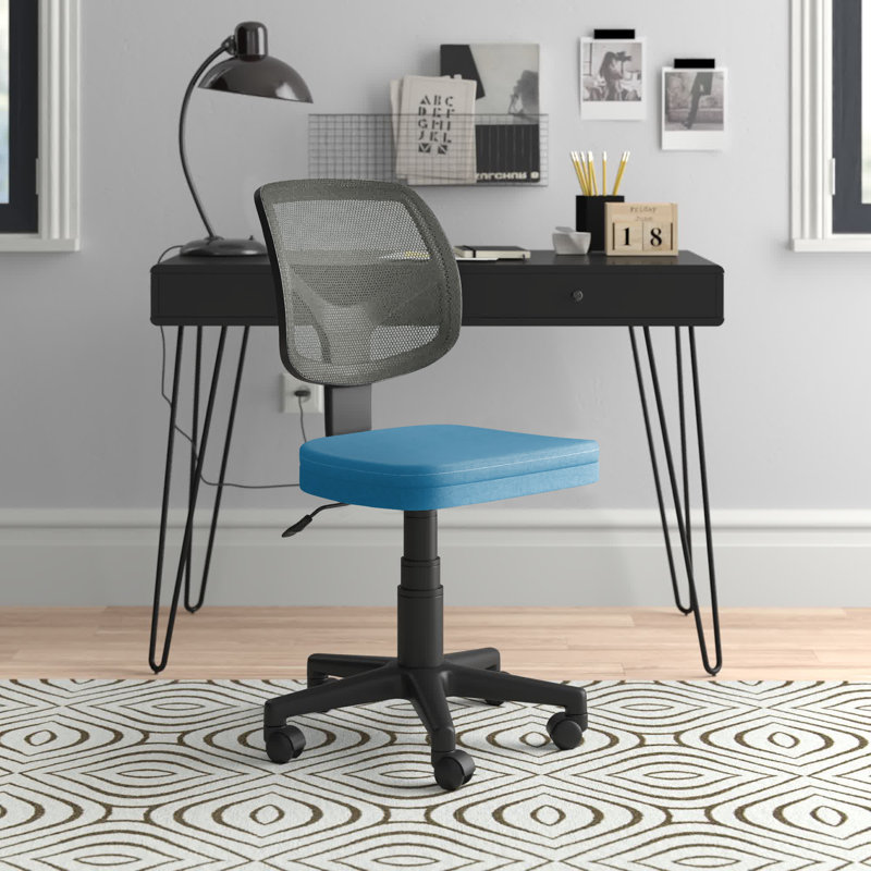 Jacques Drafting Chair, Black/White, Blue